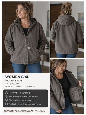 Carhartt Women’s 1XL Full Swing Sherpa-Lined Jacket -